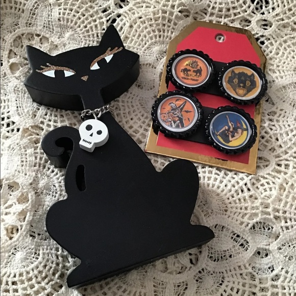 Sugardoodle Treasures | Other | 4 Vintage Halloween Magnet Set | Poshmark